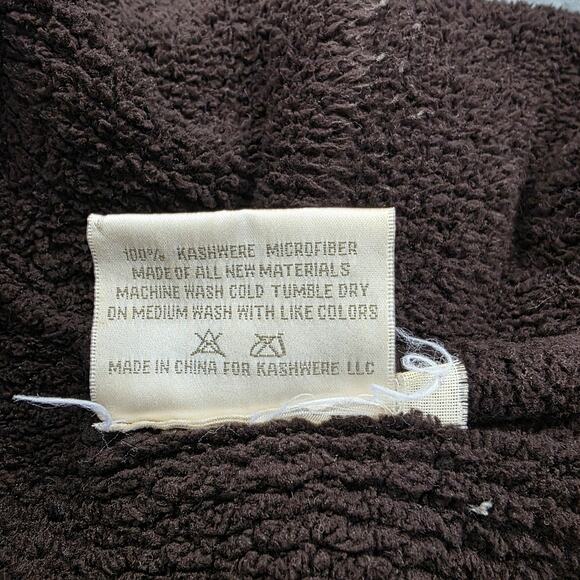 Kashwere Robe Mens XL Brown Shawl Collar Belted Plush Microfiber Bathrobe Pocket - Picture 11 of 11
